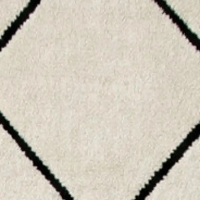 Beige and Black Geometric Power Loom Distressed Non Skid Area Rug Photo 2