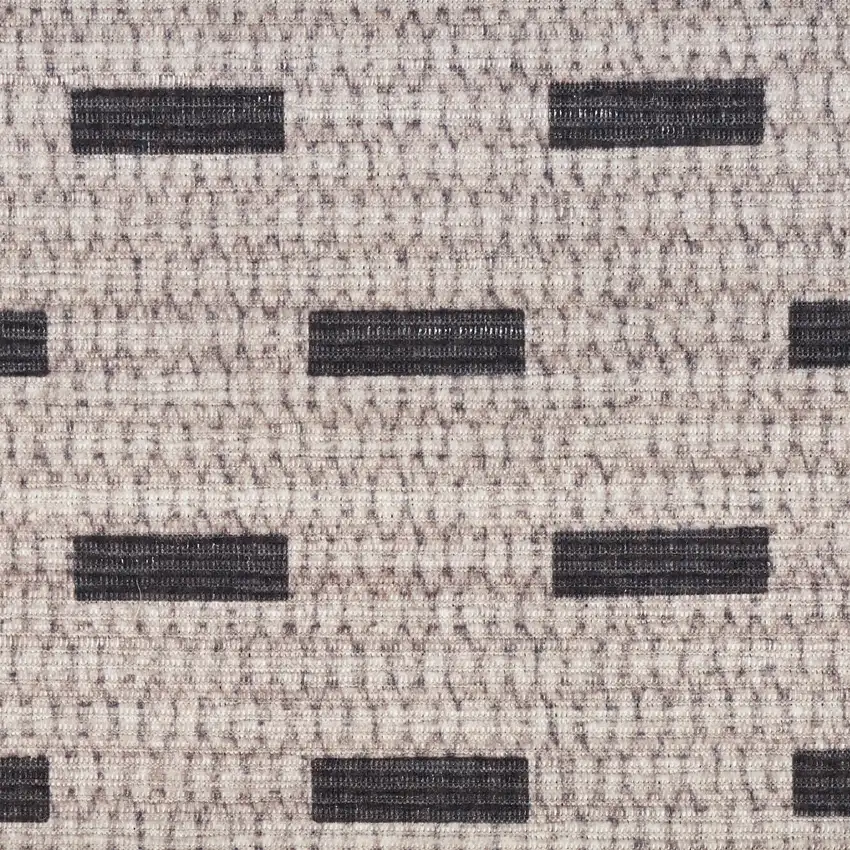 Beige and Black Geometric Power Loom Washable Non Skid Area Rug Photo 5