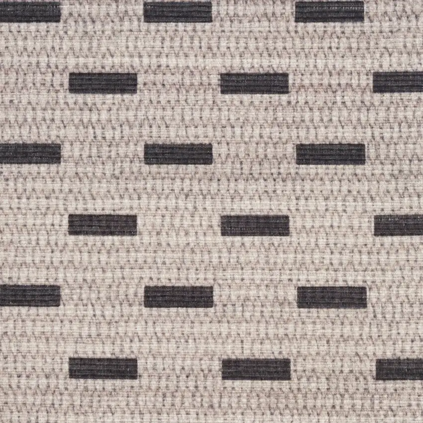 Beige and Black Geometric Power Loom Washable Non Skid Runner Rug Photo 5