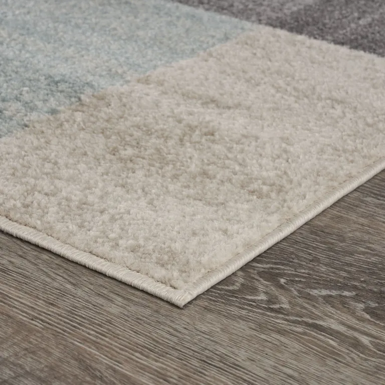 Beige and Black Modern Blocks Area Rug Photo 5