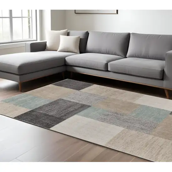 Gray and Ivory Area Rug Photo 1