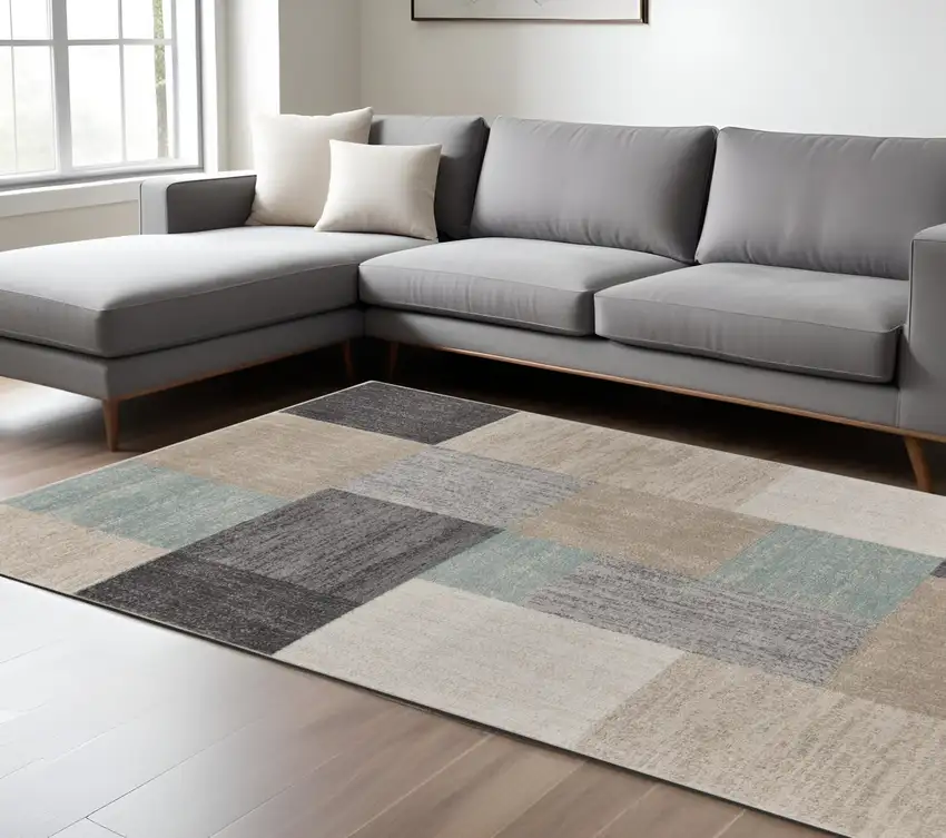 Gray and Ivory Area Rug Photo 1