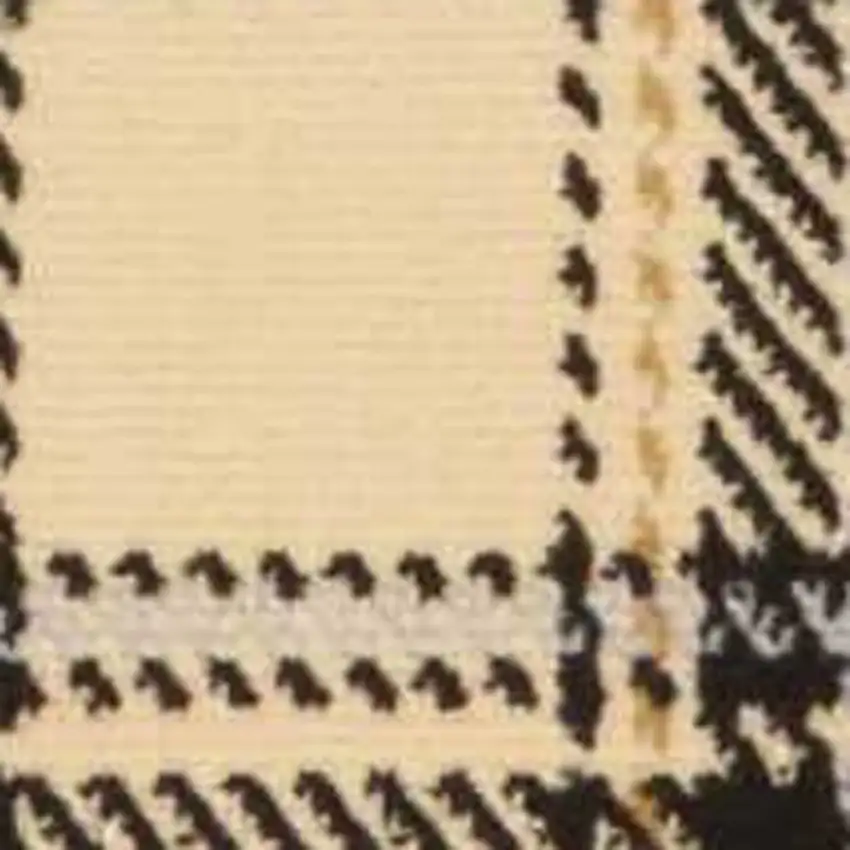 Beige and Black Plaid Power Loom Area Rug Photo 6