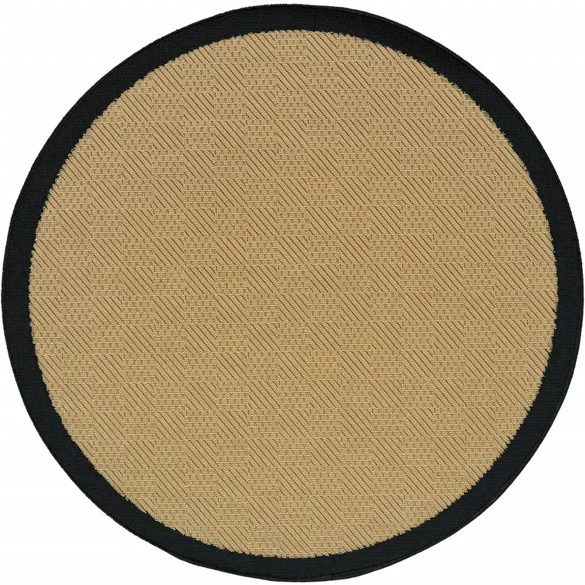Beige and Black Plain Indoor Outdoor Area Rug Photo 1