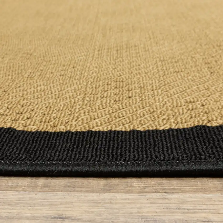 Beige and Black Plain Indoor Outdoor Area Rug Photo 2