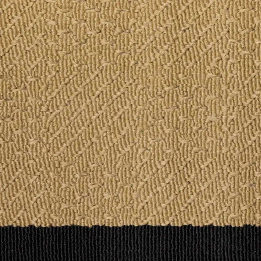 Beige and Black Plain Indoor Outdoor Area Rug Photo 4