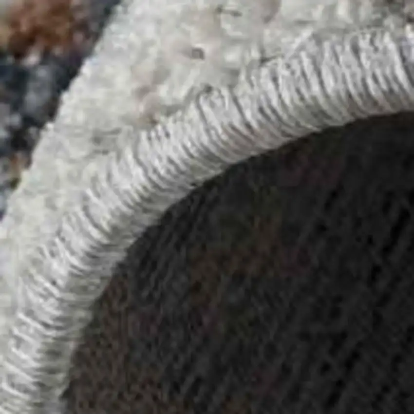 Beige and Blue Abstract Power Loom Area Rug Photo 8