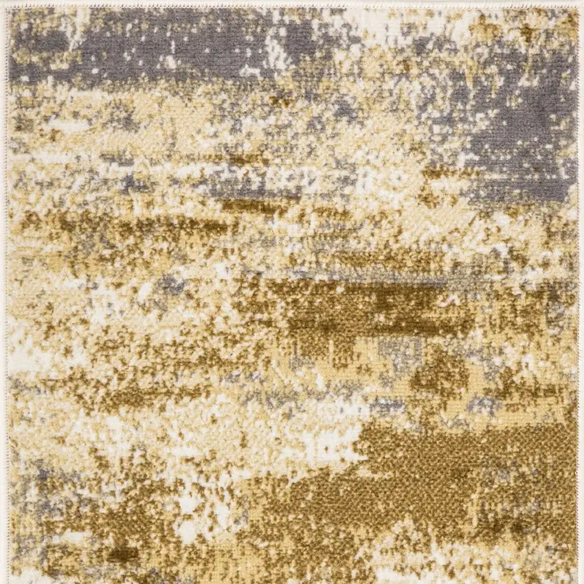 Beige and Blue Abstract Power Loom Area Rug Photo 8