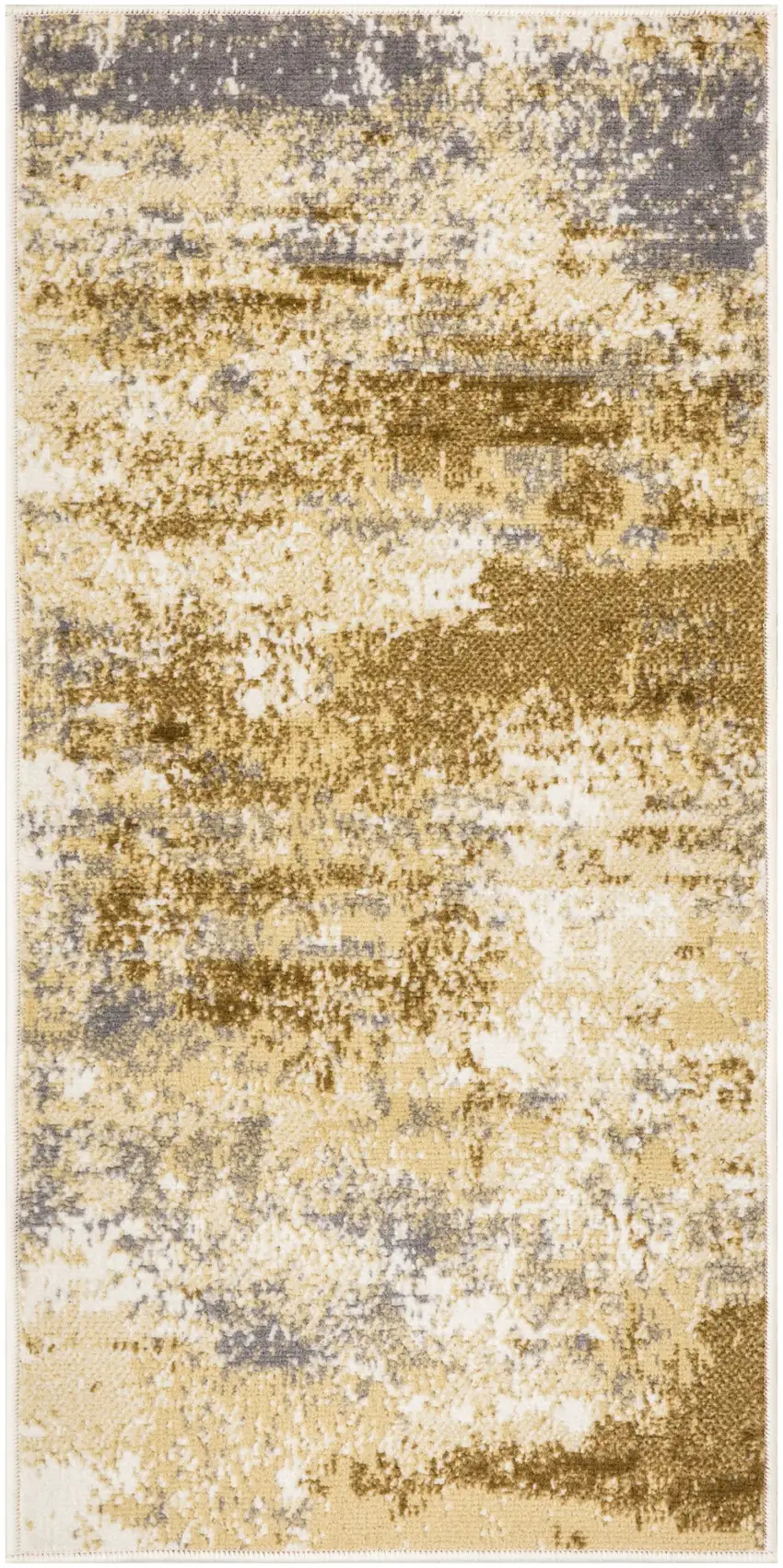 Beige and Blue Abstract Power Loom Area Rug Photo 2