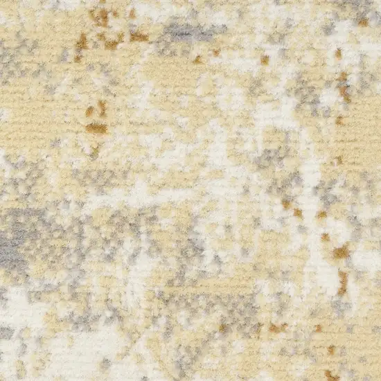 8' Beige And Blue Abstract Runner Rug Photo 3