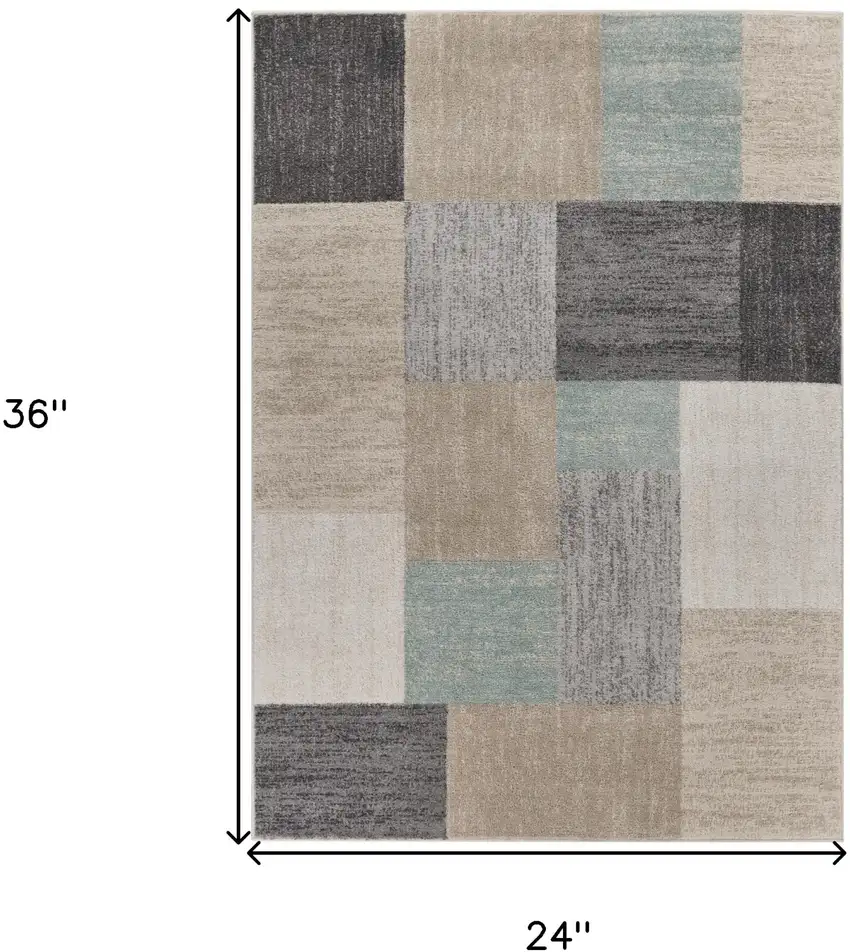 Beige and Blue Area Rug Photo 3