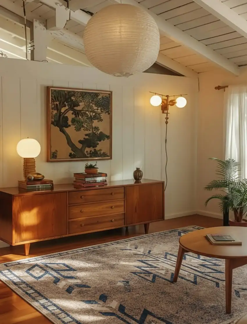 Beige And Blue Boho Chic Area Rug Photo 7