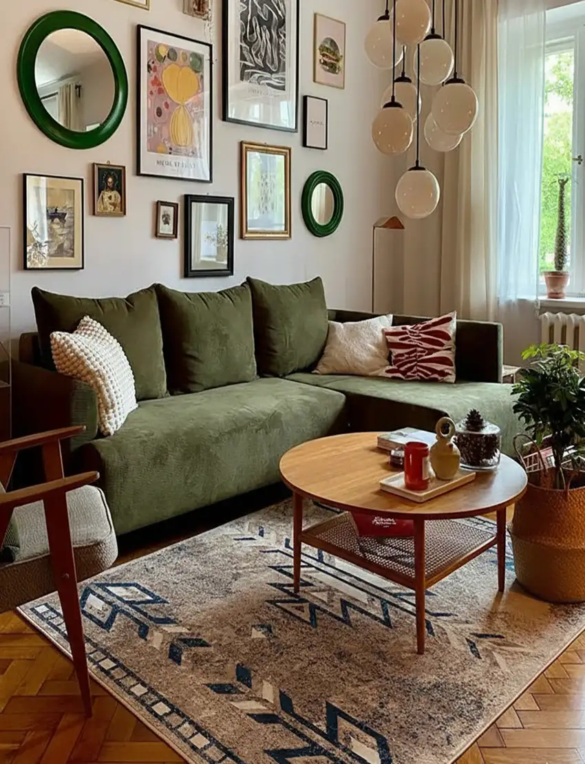 Beige And Blue Boho Chic Area Rug Photo 8