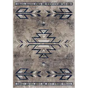 Photo of Beige and Blue Boho Chic Area Rug