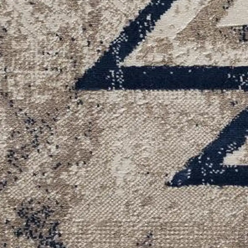 Beige And Blue Boho Chic Area Rug Photo 7