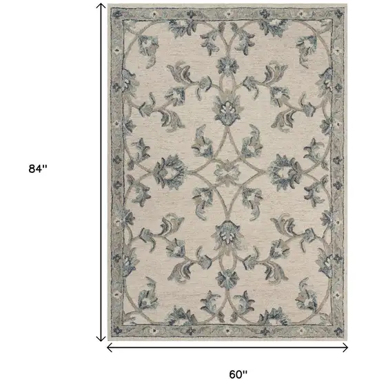 Light Blue Wool Hand Tufted Area Rug Photo 3