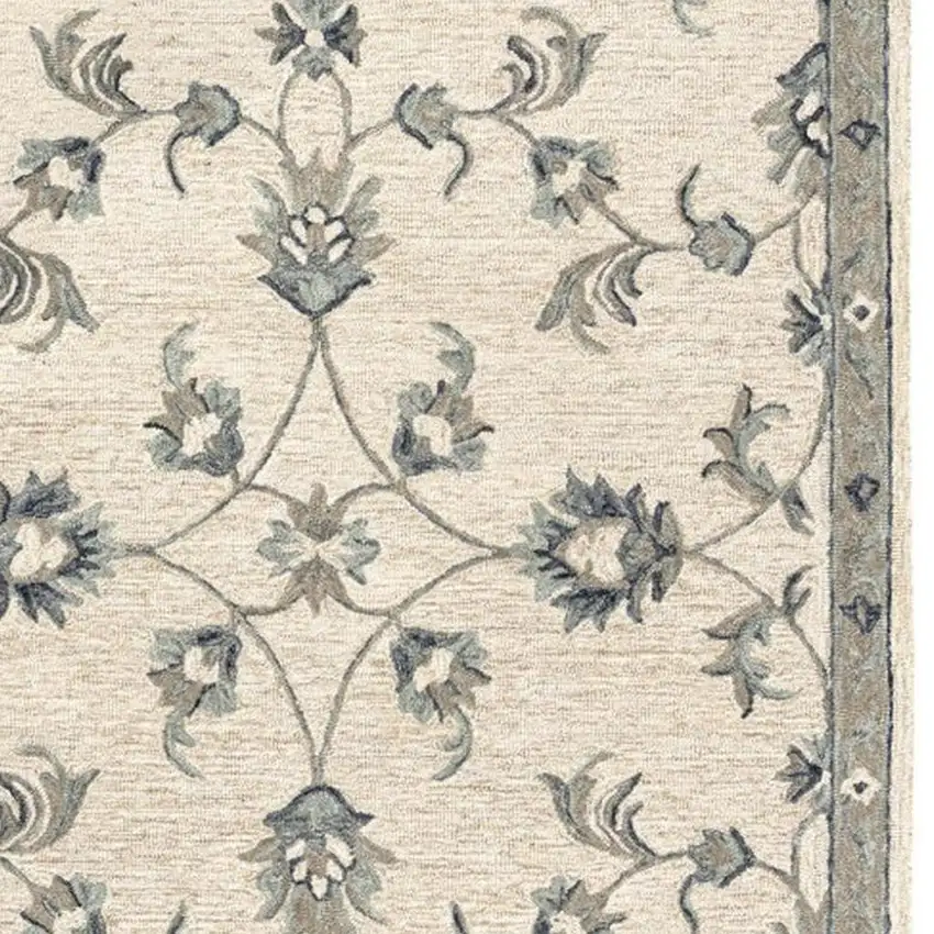 Light Blue Wool Hand Tufted Area Rug Photo 3
