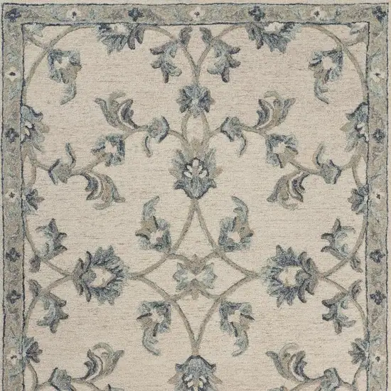 Light Blue Wool Hand Tufted Area Rug Photo 7