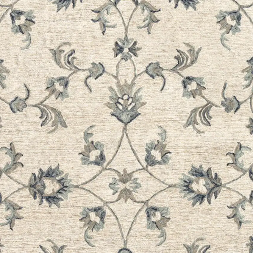 Light Blue Wool Hand Tufted Area Rug Photo 3