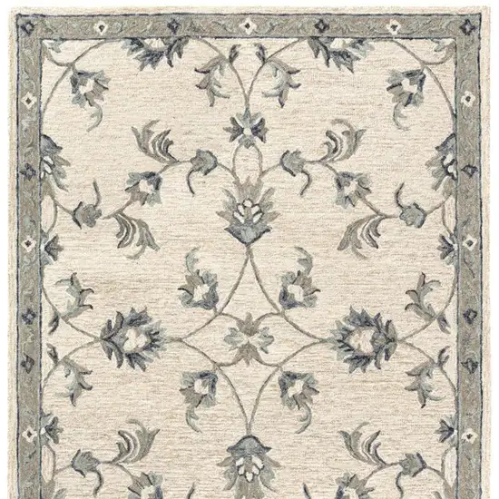 Light Blue Wool Hand Tufted Area Rug Photo 1