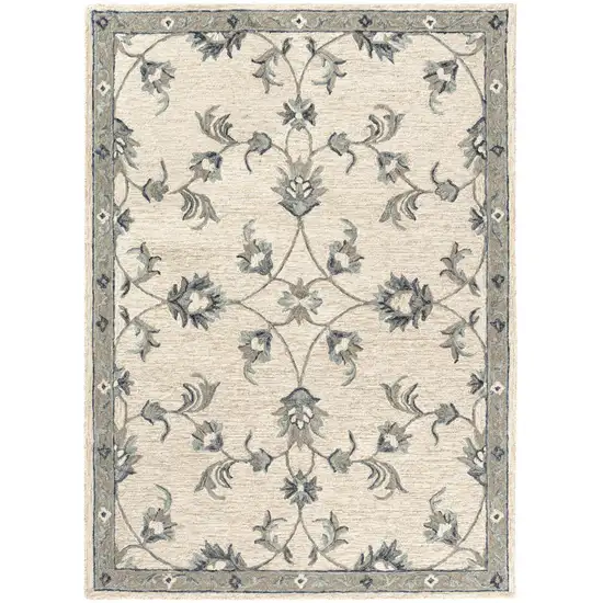 Light Blue Wool Hand Tufted Area Rug Photo 4