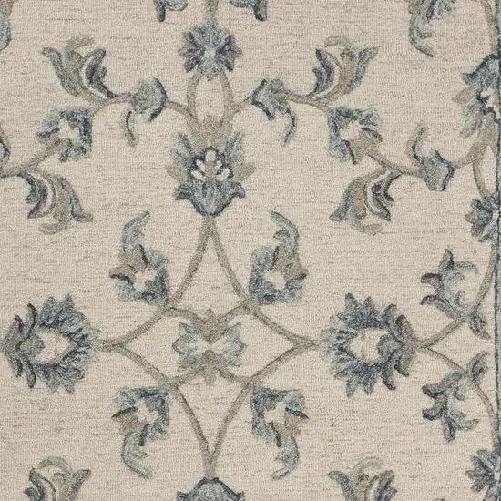 Light Blue Wool Hand Tufted Area Rug Photo 6
