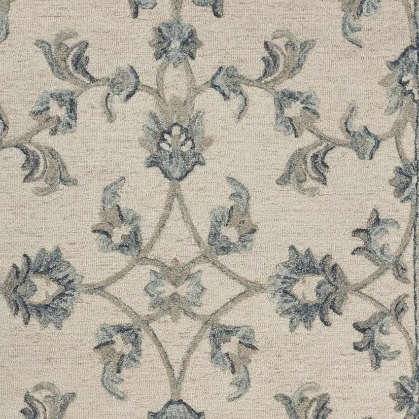 Light Blue Wool Hand Tufted Area Rug Photo 6