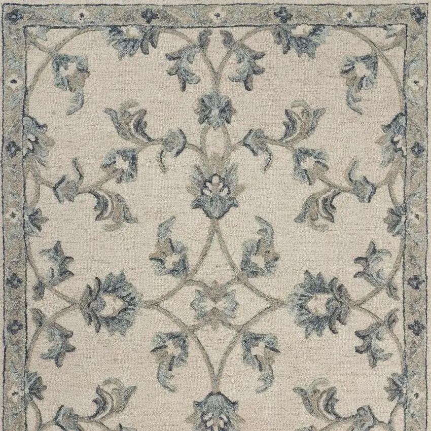 Light Blue Wool Hand Tufted Area Rug Photo 4