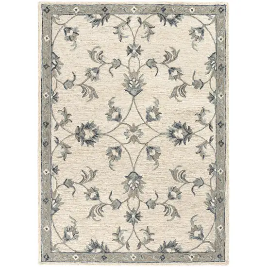 Light Blue Wool Hand Tufted Area Rug Photo 3