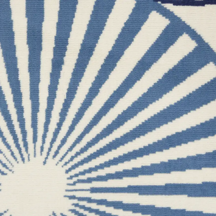 Beige and Blue Geometric Power Loom Area Rug Photo 3