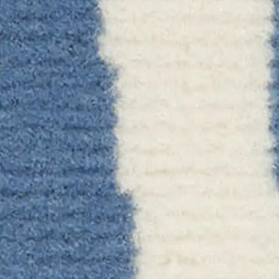 Beige and Blue Geometric Power Loom Area Rug Photo 1