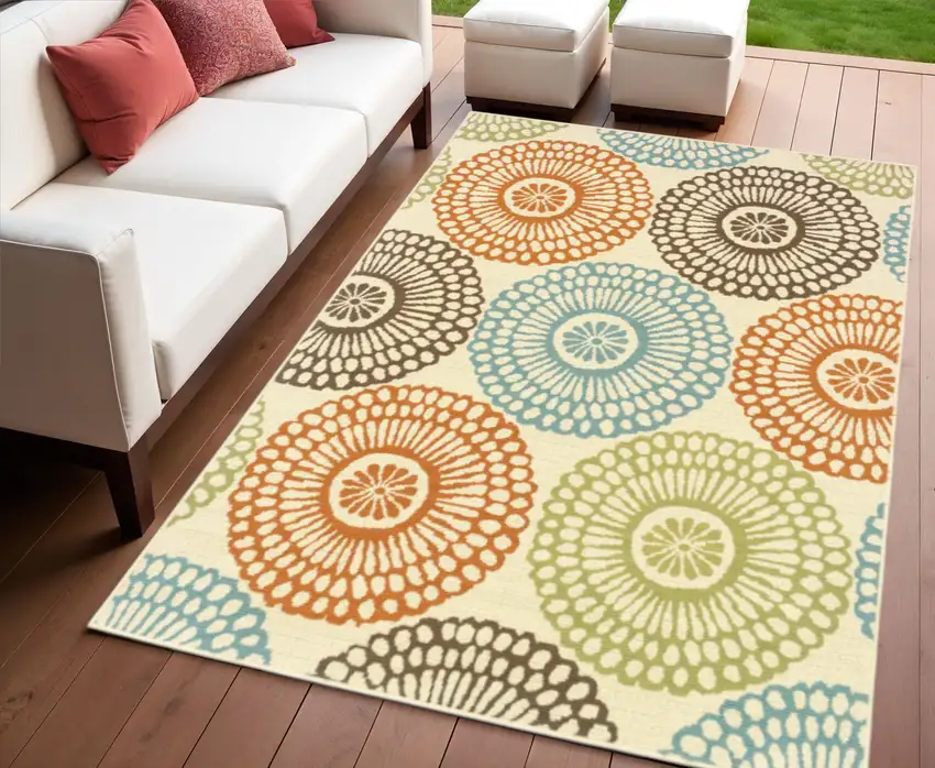 Beige Indoor Outdoor Area Rug Photo 1