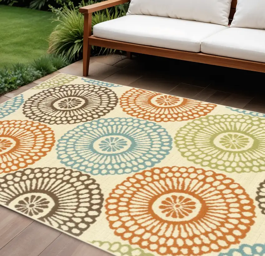 Beige Indoor Outdoor Area Rug Photo 2