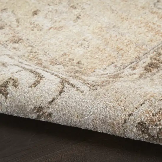 Beige and Bronze Floral Power Loom Distressed Area Rug Photo 9