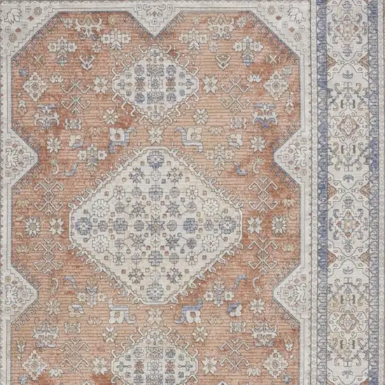 Beige And Bronze Medallion Area Rug Photo 4