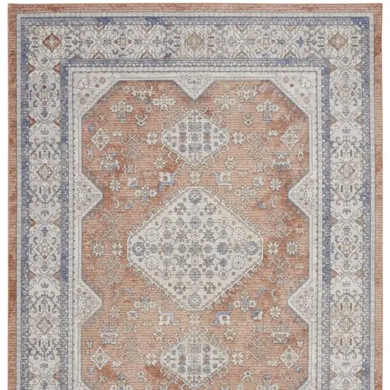 Beige And Bronze Medallion Area Rug Photo 3