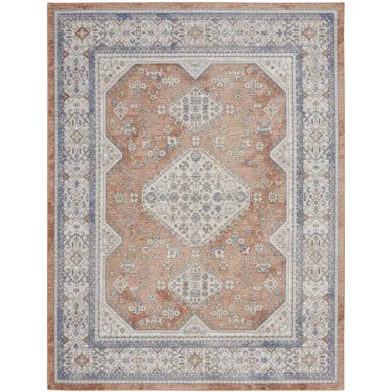 Beige And Bronze Medallion Area Rug Photo 9