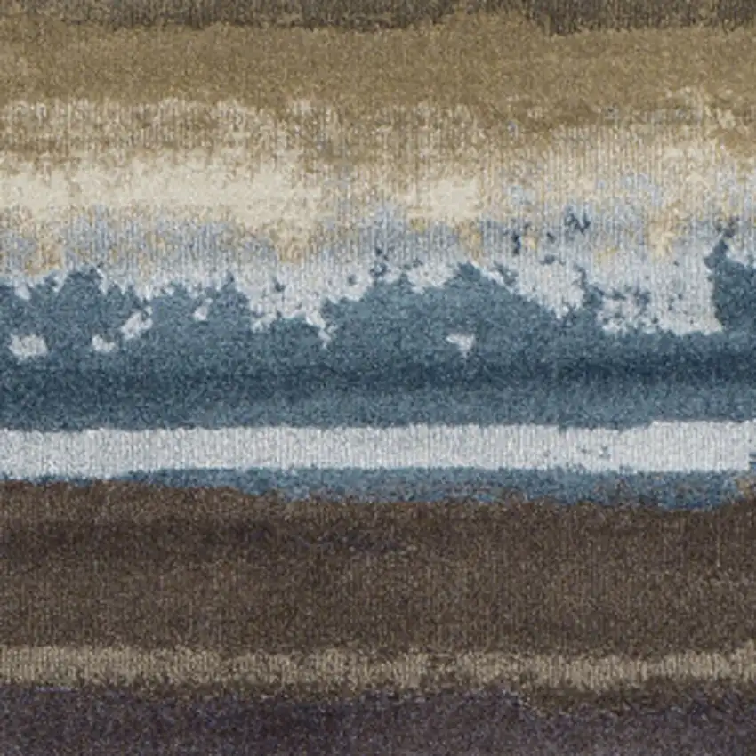 Beige and Brown Abstract Area Rug Photo 4