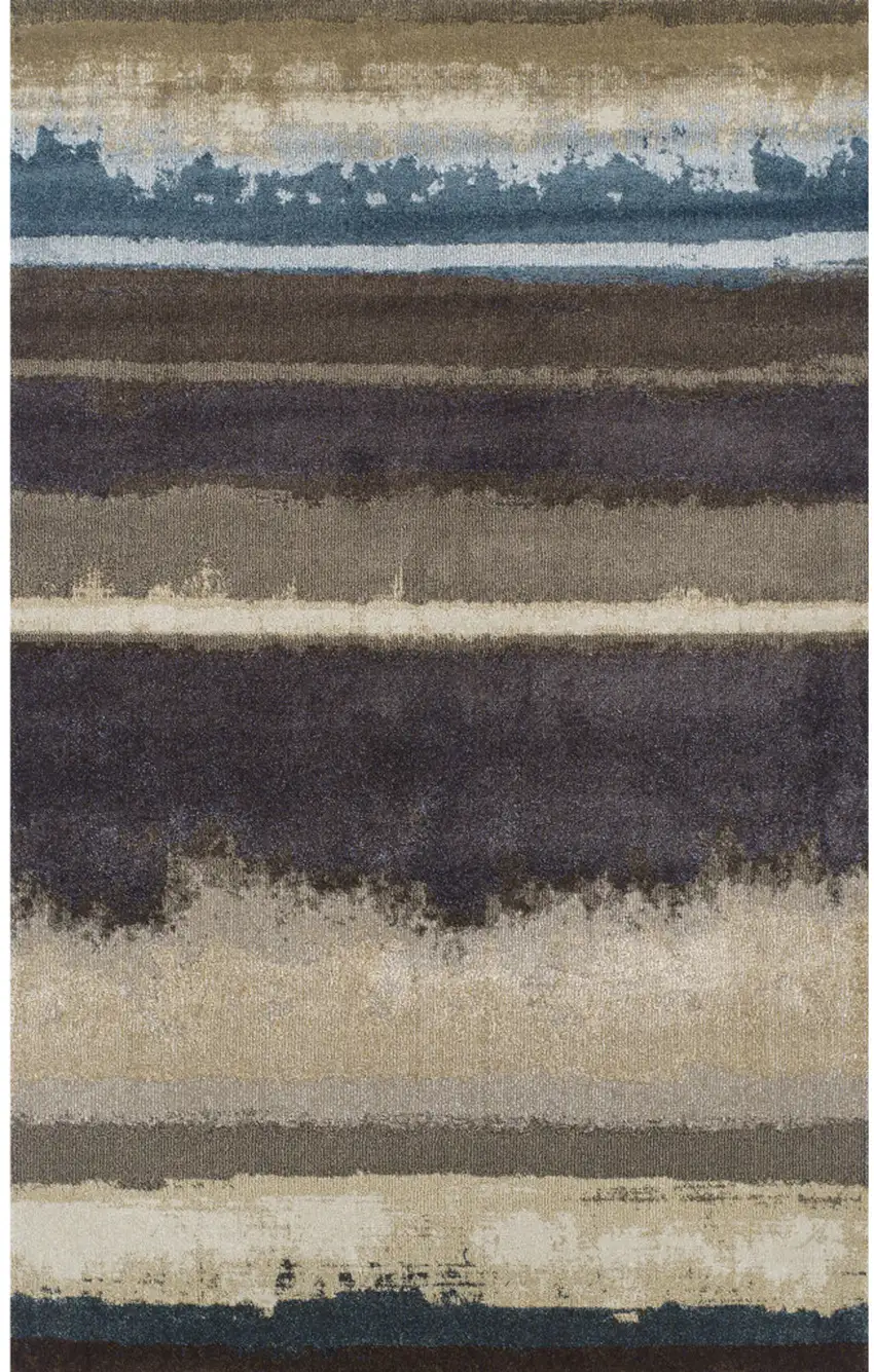 Beige and Brown Abstract Area Rug Photo 2
