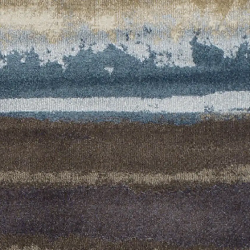 Beige and Brown Abstract Area Rug Photo 4