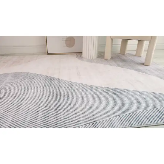 Beige and Brown Abstract Area Rug Photo 9