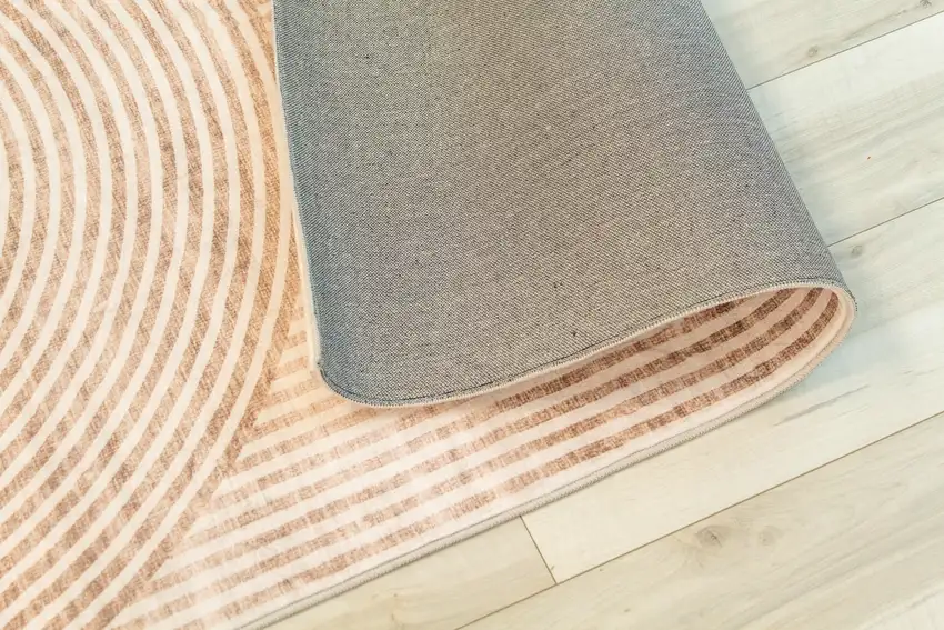 Beige and Brown Abstract Distressed Area Rug Photo 7