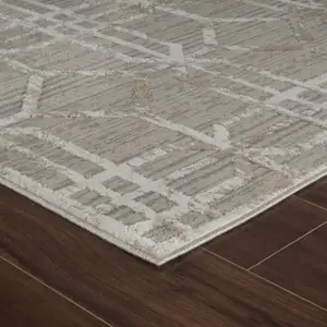 Photo of Beige and Brown Abstract Distressed Area Rug