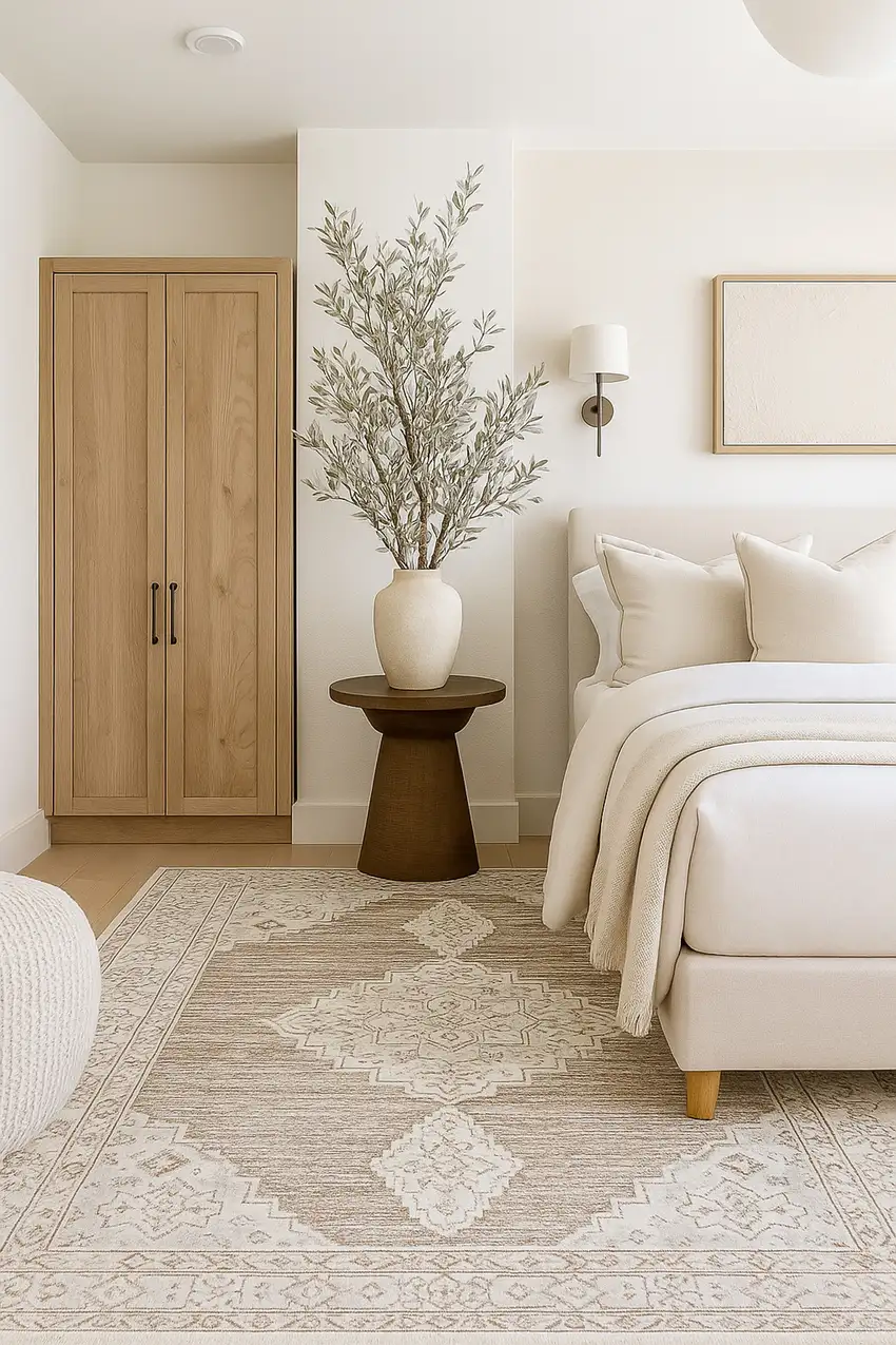 Beige and Brown Abstract Distressed Area Rug Photo 7