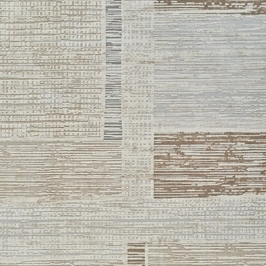 Beige and Brown Abstract Distressed Area Rug Photo 4