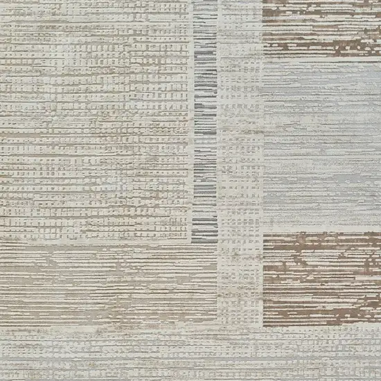 Beige and Brown Abstract Distressed Area Rug Photo 3