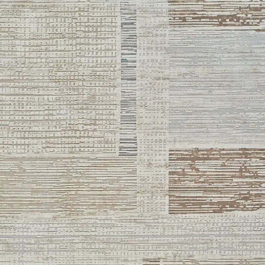 Beige and Brown Abstract Distressed Area Rug Photo 4