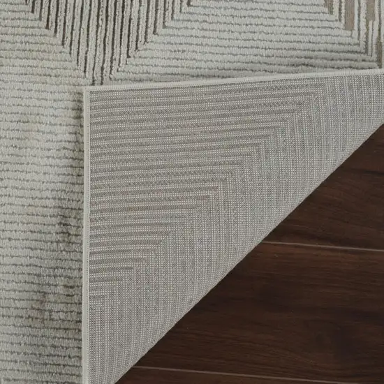 Beige and Brown Abstract Distressed Area Rug Photo 6