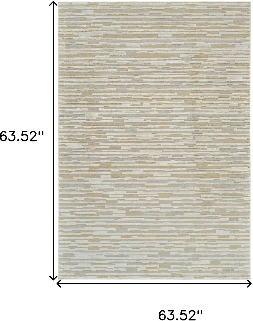 Beige and Brown Abstract Distressed Area Rug Photo 7