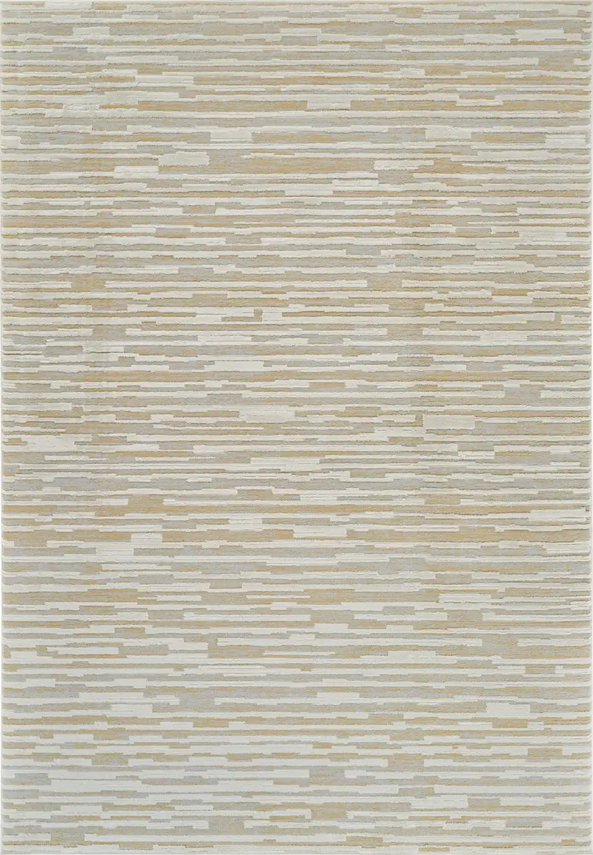 Beige and Brown Abstract Distressed Area Rug Photo 2